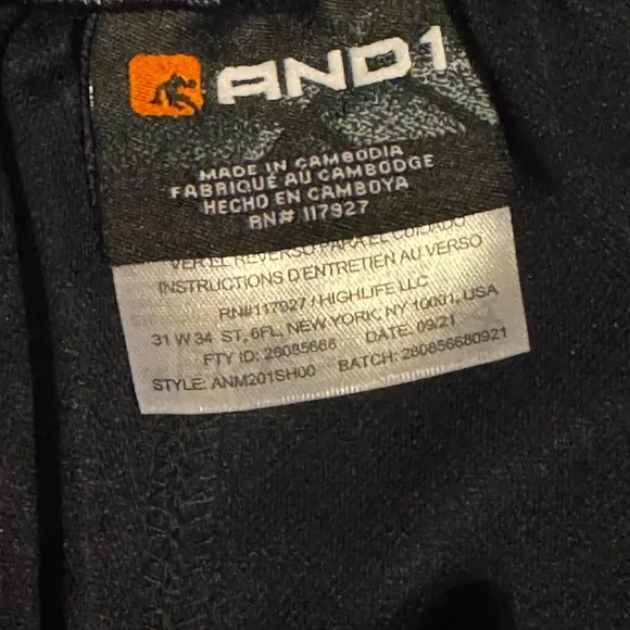 AND1 Men's Navy Athletic Shorts - Picture 4 of 4